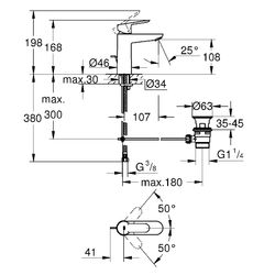 GROHE Einhand-Waschtischbatterie BauEdge 23758 M-Size chrom... GROHE-23758000 4005176388460 (Abb. 1)