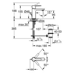 Grohe Lineare Einhand-Waschtischbatterie, XS-Size, 1-Loch-Montage, Energie-Spar-Funktio... GROHE-23790GN1 4067393101154 (Abb. 1)