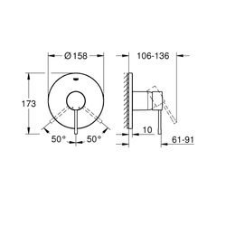 Grohe Essence Einhand-Brausebatterie, Fertigmontageset für Rapido SmartBox, Hard Graphi... GROHE-24057A01 4005176465581 (Abb. 1)