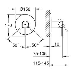 Grohe Plus Einhand-Brausebatterie 24059AL3... GROHE-24059AL3 4005176585708 (Abb. 1)