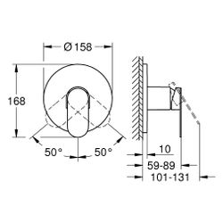 Grohe Plus Einhand-Brausebatterie, Fertigmontageset für Rapido SmartBox, breiter Griff,... GROHE-24059DL4 4067393080114 (Abb. 1)