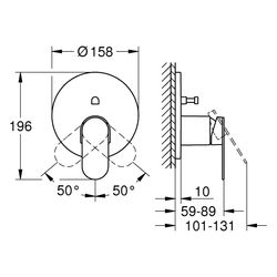 Grohe Plus Einhand-Wannenbatterie, Fertigmontageset für Rapido SmartBox, Hard Graphite ... GROHE-24060AL4 4067393080169 (Abb. 1)