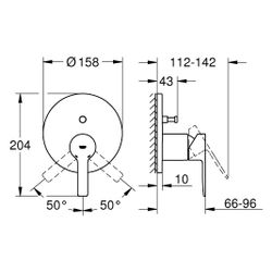 Grohe Lineare Einhand-Wannenbatterie, Fertigmontageset für Rapido SmartBox, Warm Sunset... GROHE-24064DL1 4067393101215 (Abb. 1)