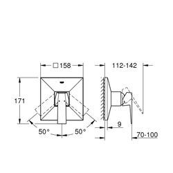 Grohe Allure Brilliant Einhand-Brausebatterie, Fertigmontageset für Rapido SmartBox, Hard Graphite, ... GROHE-24071A00  (Abb. 1)