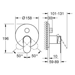 Grohe Plus Einhandbatterie, 3-Wege Umstellung, Fertigmontageset für Rapido SmartBox, Ha... GROHE-24093AL4 4067393080220 (Abb. 1)