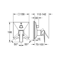 Grohe Allure Brilliant Einhandbatterie mit 3-Wege Umstellung, Fertigmontageset für Rapido SmartBox, ... GROHE-24099A00  (Abb. 1)