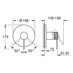 Grohe Essence Einhand-Brausebatterie, Fertigmontageset für Rapido SmartBox, crafted Coo... GROHE-24168GF1 4067393107897 (Abb. 1)
