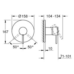Grohe Atrio Einhand-Brausebatterie, Fertigmontageset für Rapido SmartBox, Satin Steel, ... GROHE-24354MS0 4005176945687 (Abb. 1)