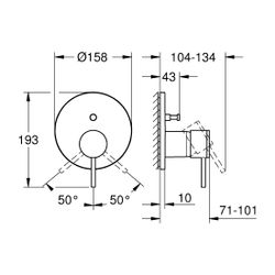 Grohe Atrio Einhand-Wannenbatterie Cool Sunrise gebürstet, Fertigmontageset für Rapido ... GROHE-24355GN0 4005176952166 (Abb. 1)