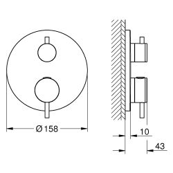 Grohe Atrio Thermostat-Brausebatterie, Fertigmontageset für Rapido SmartBox, Satin Stee... GROHE-24357MS0 4005176945717 (Abb. 1)