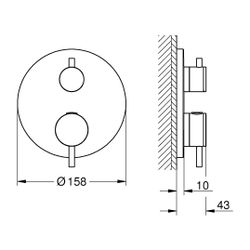Grohe Atrio Thermostat-Brausebatterie Warm Sunset gebürstet, mit integrierter 2-Wege-Um... GROHE-24358DL0 4005176952210 (Abb. 1)