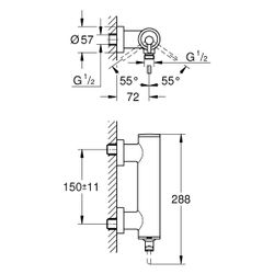 Grohe Atrio Einhand-Brausebatterie, Wandmontage, eigensicher, Satin Steel, 24366MS0... GROHE-24366MS0 4005176945786 (Abb. 1)