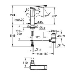 Grohe Allure Brilliant PC Einhand-Waschtischbatterie L-Size Supersteel, Griff White Att... GROHE-24408DC0 4005176795442 (Abb. 1)
