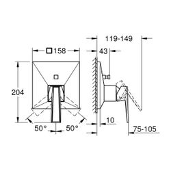 Grohe Allure Brilliant PC Wannenbatterie Hard Graphite gebürstet Wandmontage Griff, Van... GROHE-24427AL0 4005176795305 (Abb. 1)