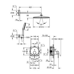 Grohe Essence Unterputz-Duschsystem, Warm Sunset gebürstet, Einhandmischer, 2-Wege-Umst... GROHE-25287DL0 4005176791826 (Abb. 1)