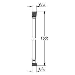 Grohe Silverflex Long-Life Brauseschlauch, 1.500mm, mit TwistStop und AntiFold, Chrom, ... GROHE-26346001 4005176775314 (Abb. 1)