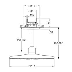 Grohe Rainshower SmartActive 310 Kopfbrauseset Cube, Warm Sunset, 2 Strahlarten, Decken... GROHE-26481DA0 4005176557361 (Abb. 1)