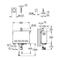 Grohe Dampfgenerator F-digital Deluxe 400V ohne Rohbau-Komponenten, 26828000... GROHE-26828000 4005176738753 (Abb. 1)