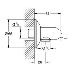 Grohe Rainshower Aqua Absperrventil mit Wandbrausehalter, Chrom, 1/2" Anschlussgewinde... GROHE-26842000 4005176754258 (Abb. 1)