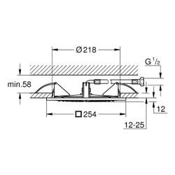 Grohe Rainshower Aqua 10" Deckenbrause, 1 Strahlart, 254x254mm, mit SpeedClean, Chrom, ... GROHE-26874000 4005176759192 (Abb. 1)