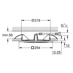 Grohe Rainshower Aqua 10" Deckenbrause, 1 Strahlart, 254x254mm, mit SpeedClean, Satin G... GROHE-26874MG0 4005176944642 (Abb. 1)