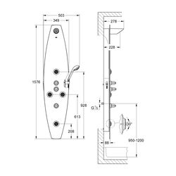 Grohe Amera Duschsystem, Echtglasabdeckung, Wandmontage, SpeedClean, 8mm Glas, Chrom, 2... GROHE-27013000 4005176278310 (Abb. 1)