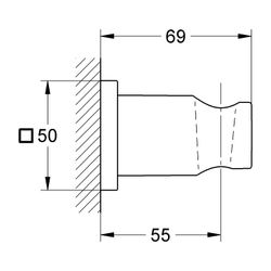 Grohe Rainshower Wandbrausehalter, nicht verstellbar, eckige Rosette, Cool Sunrise gebü... GROHE-27075GN0 4067393030577 (Abb. 1)