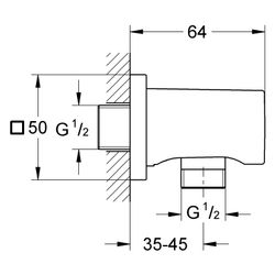 Grohe Rainshower Wandanschlussbogen, Außengewinde, eigensicher, mit eckiger Rosette, M... GROHE-270762430 4067393082385 (Abb. 1)