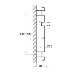 Grohe Rainshower Brausestange, 1150mm, mit FastFixation Plus, Chrom, 27136001... GROHE-27136001 4005176870965 (Abb. 1)