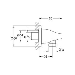 Grohe Veris Wandanschlussbogen, 1/2" Außengewinde, eigensicher, Metall, Chrom, 27190000... GROHE-27190000 4005176842221 (Abb. 1)