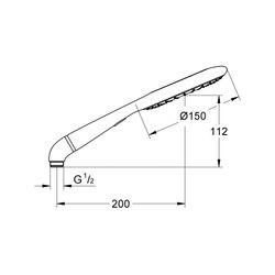 Grohe Rainshower Icon 150 Handbrause, 2 Strahlarten, Durchmesser 150mm, mit Eco-Funktio... GROHE-27276LS0 4005176861451 (Abb. 1)