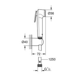 Grohe Tempesta-F Trigger Spray 30 Wandhalterset, Hard Graphite, 1 Strahlart, 3bar 8l/mi... GROHE-27513A01 4005176737251 (Abb. 1)