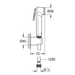 Grohe Tempesta-F Trigger Spray 30 Wandhalterset, 1 Strahlart, 8l/min, Brauseschlauch 12... GROHE-27513MS1 4067393030386 (Abb. 1)
