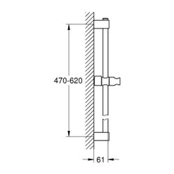 Grohe Tempesta Brausestange 600mm Mattschwarz, mit Wandhaltern, Gleiter und Gelenkstüc... GROHE-275232431 4067393016090 (Abb. 1)