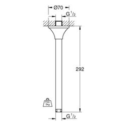 Grohe Rainshower Grandera Deckenauslass, Länge 292mm, G 1/2", Metall, Chrom, 27982000... GROHE-27982000  (Abb. 1)