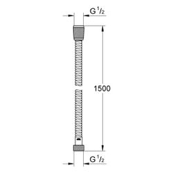 Grohe Relexaflex Metallbrauseschlauch Long-Life 1.500mm, AntiFold knickfest, Moon White... GROHE-28143LS1 4005176935084 (Abb. 1)