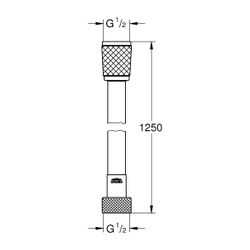Grohe Brauseschlauch Relexaflex, 1,25m, Universalanschluss 1/2"x1/2", Chrom, 28150002... GROHE-28150002 4005176605598 (Abb. 1)