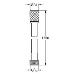 Grohe Relexaflex Brauseschlauch, Universalanschluss 1/2" x 1/2", 1750mm, Chrom, 2815400... GROHE-28154002 4005176605574 (Abb. 1)