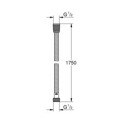Grohe Brauseschlauch Relexaflex 1.750mm, G 1/2" x G 1/2", Silk Metal, 28154AV0... GROHE-28154AV0 4005176238475 (Abb. 1)