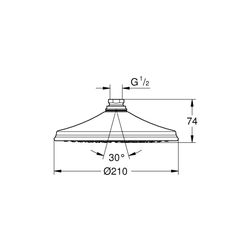 Grohe Rainshower Rustic 210 Kopfbrause, 1 Strahlart, Durchmesser 212mm, mit Kugelgelenk... GROHE-28369000 4005176267260 (Abb. 1)