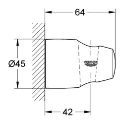 Grohe Movario Wandbrausehalter, nicht verstellbar, Kunststoff, Chrom, 28403000... GROHE-28403000 4005176264511 (Abb. 1)