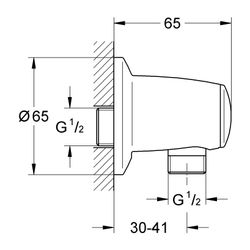 Grohe Movario Wandanschlussbogen, G 1/2", eigensicher, mit Rosette, Chrom, 28405000... GROHE-28405000 4005176264559 (Abb. 1)