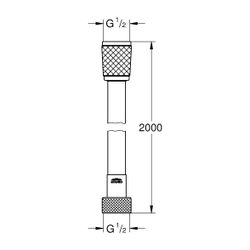 Grohe Rotaflex Brauseschlauch 2000mm Chrom Universalanschluss 1/2"x1/2"... GROHE-28413002 4005176605512 (Abb. 1)