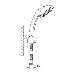 Grohe Tempesta 100 Duo Brausegarnitur, mit Handbrause, Wandhalter und Relexaflex Brause... GROHE-28473000 4005176296031 (Abb. 1)