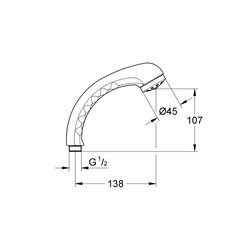 Grohe Relexa Aerosolarm 46 Handbrause, 1 Strahlart, 9,5l/min, Chrom, 28537000... GROHE-28537000  (Abb. 1)
