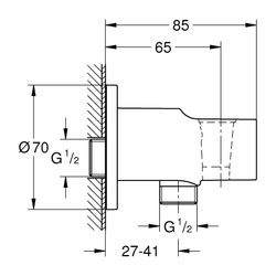 Grohe Tempesta Wandanschlussbogen mit Brausehalter, Chrom... GROHE-28628001 4005176681141 (Abb. 1)