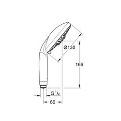 Grohe Rainshower Classic 130 Handbrause, Durchmesser 130mm, 3 Strahlarten, Chrom, 28764... GROHE-28764000 4005176820113 (Abb. 1)