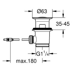 Grohe Ablaufgarnitur 1 1/4" für Waschtisch-/Bidet-Armaturen, mit Überlauf, Satin Steel,... GROHE-28910MS0 4067393027447 (Abb. 1)
