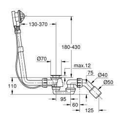 Grohe Talento Wannenab- und Überlaufgarnitur Unterbau für Sonderwannen, 28943000... GROHE-28943000 4005176209178 (Abb. 1)
