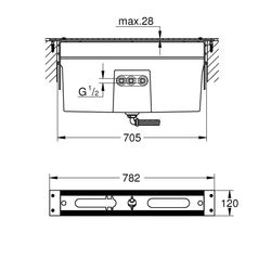 Grohe 4/5-L-Wannenkombination Unterbau für Fliesenbankmontage, 29037001... GROHE-29037001 4005176455490 (Abb. 1)